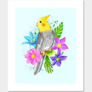 Watercolor Cockatiel Painting Posters and Art